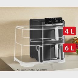 Friteuse À Air Double Tiroir Vertical 10L Cuisson Simultanée Et Technologie EvenFry Moulinex EZ7568F0