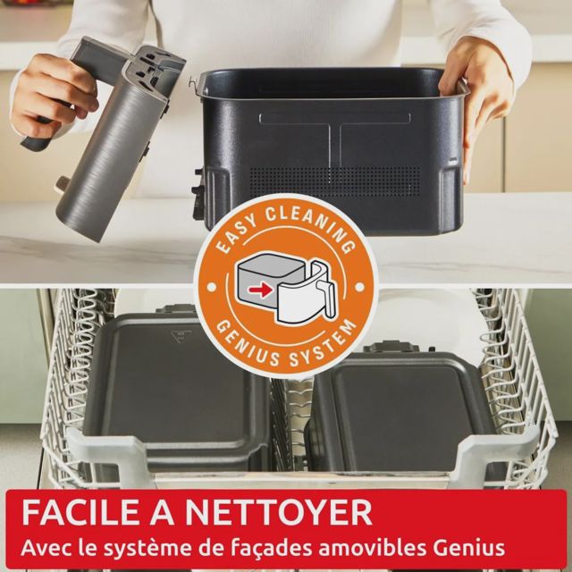 Friteuse À Air Double Tiroir Vertical 10L Cuisson Simultanée Et Technologie EvenFry Moulinex EZ7568F0